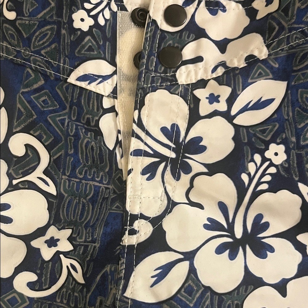 Maui Clothing Company Womens Blue White Hibiscus Floral Board Shorts Sz 5 Hawaii - Picture 3 of 9